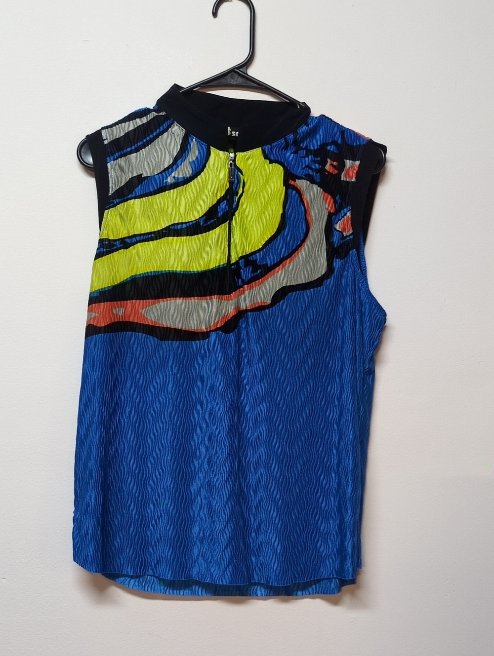 Jamie Sadock Blue Yellow Black Geometric Tank, Size XL